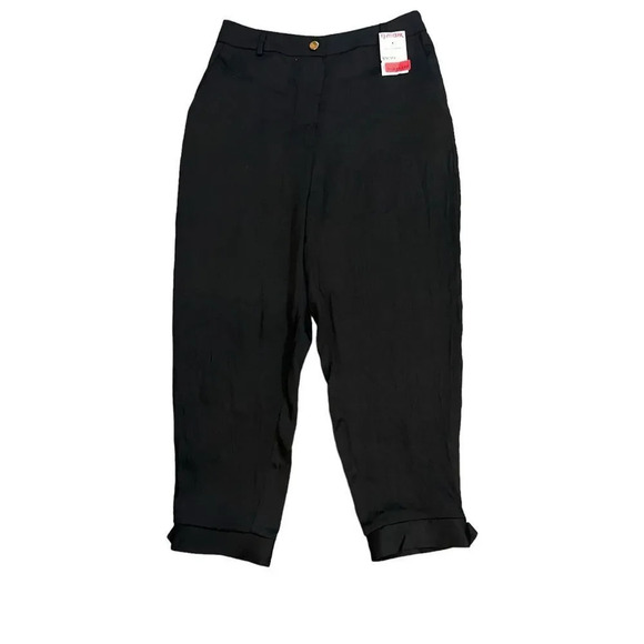 NWT Zara Size Medium Black Silky Trousers - Picture 1 of 3